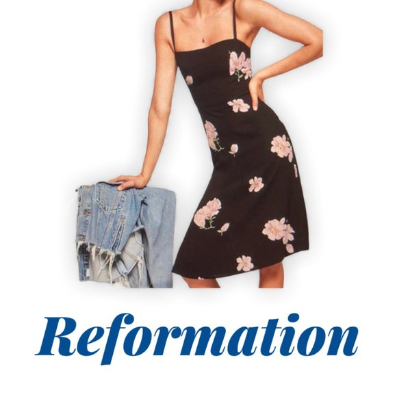 Reformation Dresses & Skirts - Reformation Black & White Floral Midi Dress Sz 6